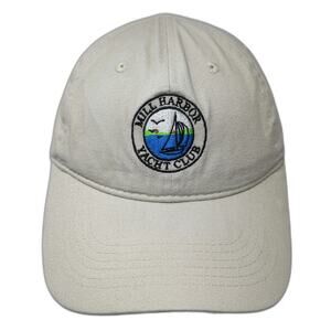 Queensboro Baseball Cap Beige One Size Mill Harbor Yacht Club Logo Hat Slideback